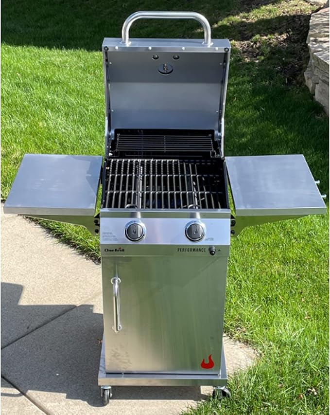 Grill Parts for Charbroil Performance 2-Burner 463630021 463660421 463655621 463630422 463654022, 17 inch Cooking Grate, Burner and Heat Plate Parts for Charbroil Grill Replacement Parts