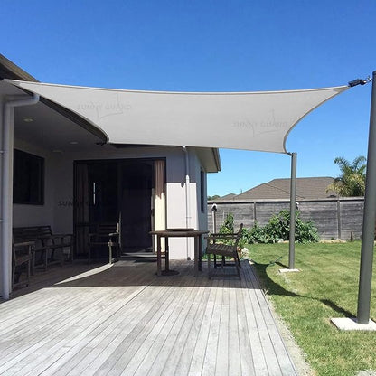 SUNNY GUARD Custom Size 5'x9' Silver Grey Sun Shade Sail Rectangle UV Block by SUNNYGUARD