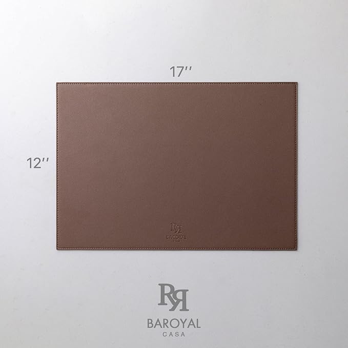 Faux Leather Placemats Set of 4 Vinyl Washable Wipeable Table Mats for Kitchen Dining Table Heat Resistant Waterproof Modern Indoor/Outdoor Placemats Non-Slip Easy Clean Place Mats (Chocolat)