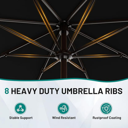 9 FT Patio Umbrella for Outdoor, Outdoor Table Umbrella - Image 3