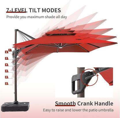 JZAC & QZYD 9x12 FT Cantilever Offset Patio Umbrella - Image 5