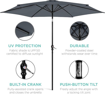 Best Choice Products 10ft Outdoor Patio Umbrella, Outdoor Table Umbrella - Image 5