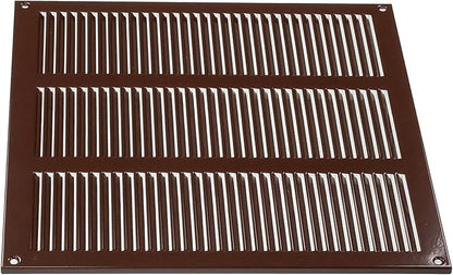Repa Market 12x12 Inch Air Vent Cover/Brown Galvanized Steel Louvered Grill Cover with Mesh Screen/Wall or Ceiling Vent/Durable Flush Mount HVAC Register for Indoor and Outdoor Ventilation