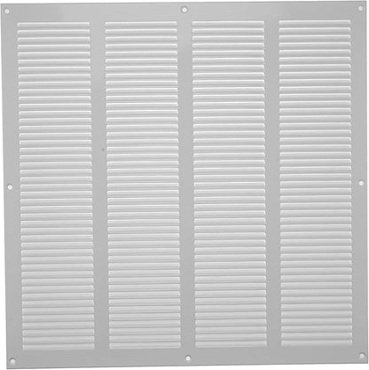 Repa Market Air Vent Cover 16x16 Inch (Outer Dimensions) White Galvanized Steel Louvered Grill Cover with Mesh Screen/Wall or Ceiling Vent/HVAC Register for Indoor and Outdoor Ventilation