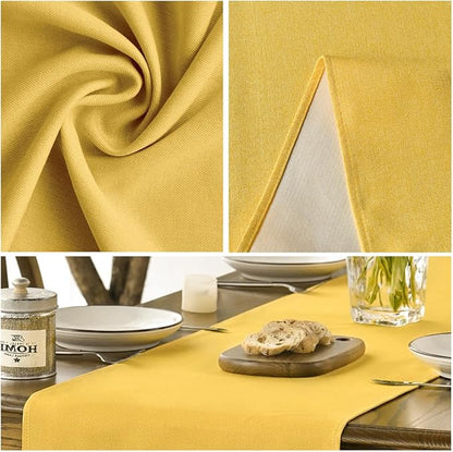 Artoid Mode Yellow Table Runner, Seasonal Summer Fall Washable Kitchen Dining Table Decoration for Home Party Decor 13x72 Inch