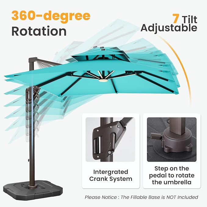 9x12 FT Outdoor Cantilever Patio Umbrella - Image 6
