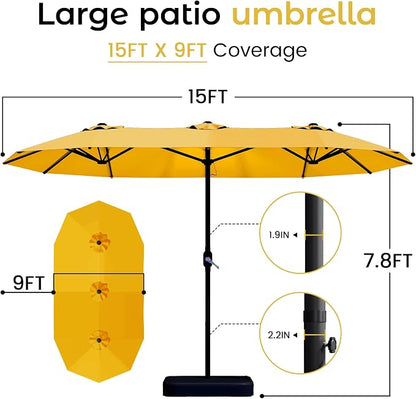 DomeShade 15FT Double-Sided Patio Umbrella - Image 8