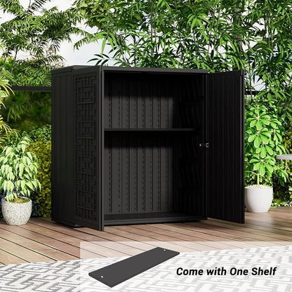 Outdoor Storage Cabinet Waterproof, Resin 62 Gallon Deck Box - Image 5