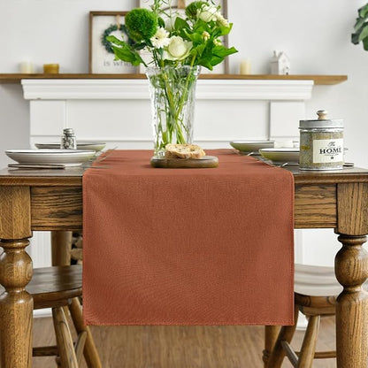 Artoid Mode Rusty Orange Table Runner, Seasonal Fall Thanksgiving Washable Kitchen Dining Table Decoration for Home Party Decor 13x48 Inch
