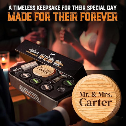 Personalised Whiskey Smoker Kit with Torch & Butane with Oak Wood Chips - Custom Engraved Smoke Lid for Bourbon & Old Fashioned Cocktails - Unique Whiskey Gifts for Men - Fits Various Glasses