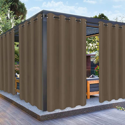 PureFit Outdoor Curtains for Patio Waterproof Weatherproof Outside Curtains | by PureFit