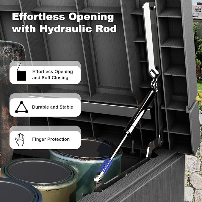 320 Gallon Large Outdoor Storage Box Waterproof, UV Resistant Resin Deck Box - Image 3