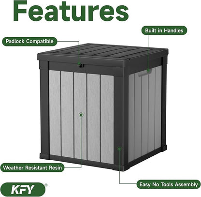 50 gallon deck box, All-weather resin material outdoorstorage box easy to - Image 3