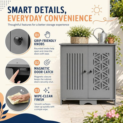 VINGLI 48 Gallon Outdoor Storage Cabinet Waterproof, Compact Weather Resistant - Image 3