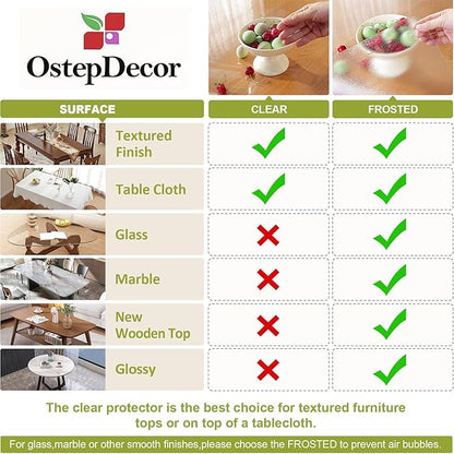 Clear Table Protector 20 x 40 Inch, 1.5mm Thick Plastic Table Cover, Waterproof PVC Clear Table Cover Protector, Desk Protector Mat, Writing Desk Pad for Desktop, Coffee & Dining Room Table