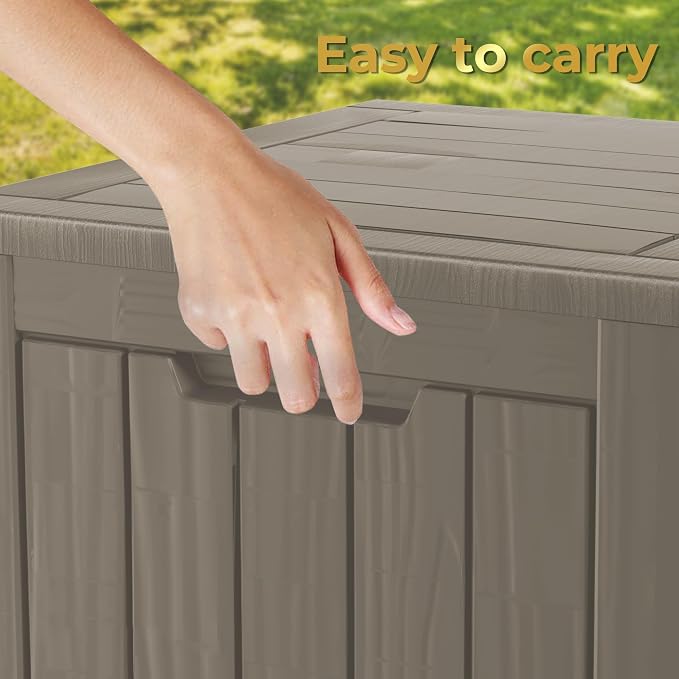 Outdoor Storage Box, 35 Gallon Waterproof Deck Box, Quick Snap-Lock Resin - Image 7