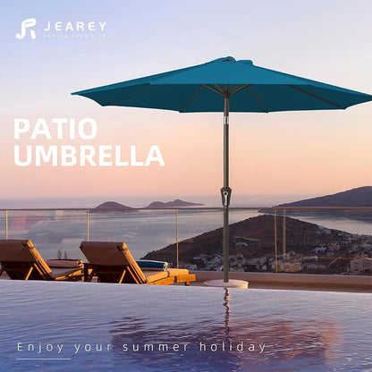 JEAREY 9FT Outdoor Patio Umbrella, Market Umbrella, Lake Blue | Outdoor Table - Image 7