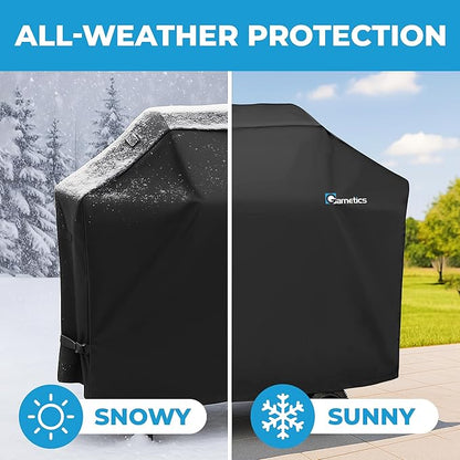 Grill Cover for Outdoor Grill 55 Inch – Bonus Meat Thermometer Included, Heavy Duty Waterproof BBQ Gas Grill Cover for Outside, UV & Fade Resistant, Compatible with Most 3–4 Burner Grills