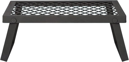Amazon Basics Heavy-Duty Portable Camping Grill Grate for Campfire Cooking, Black