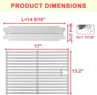 DcYourHome Grill Parts Kit for Nexgrill 5 Burner 720-0888N 720-0888A 720-0888 720-0882D, Grill Grates Heat Plates for Nexgrill 4 Burner 720-0830H 720-0830A 730-0830H 720-0783E Replacement Parts