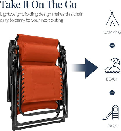 Best Choice Products Oversized Padded Zero Gravity Chair, Folding Outdoor Patio - Image 5