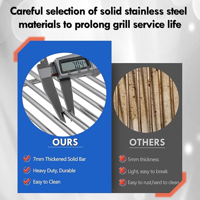 Genesis II E-310 Grates Flavorizer Bars Heat Deflectors Replacement Parts for Weber Genesis II Parts II E310 II E-315 II SE-310 II S310 II E-330 Genesis 2 Stainless Steel Grill Grates