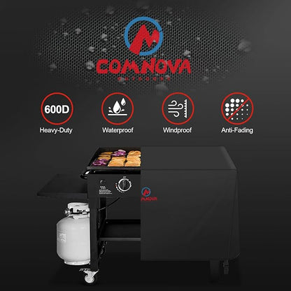 Comnova Griddle Cover for Blackstone Griddle 28 Inch - 600D Flat Top Griddle Cover for Blackstone 28" Single Shelf Griddle Heavy Duty Waterproof, Outdoor Cover for Black stone 1517, Tailgater and More