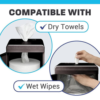 Zogics All-in-One Cleaning Station – Complete Sanitizing Station with Disinfecting Wipes Dispenser, Gel Dispenser, Trash Can and Storage, Black (1 Station)