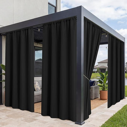 Patio Curtains Outdoor Waterproof, 4 Panels, Rod Pocket Sunshades | by RichSets