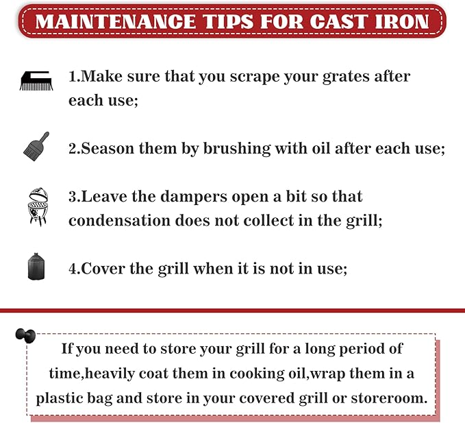 KAMaster Cast Iron Cooking Grids Grates Compatible with Medium Big Green Egg Charcoal Grill Egg Grate Round Grill Grate (15.5"-Fit Medium GRILL)