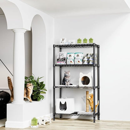 M MZG 1000 lbs 4 Tier Shelf Metal Storage Shelves Shelving Wire Rack Heavy Duty - Image 2