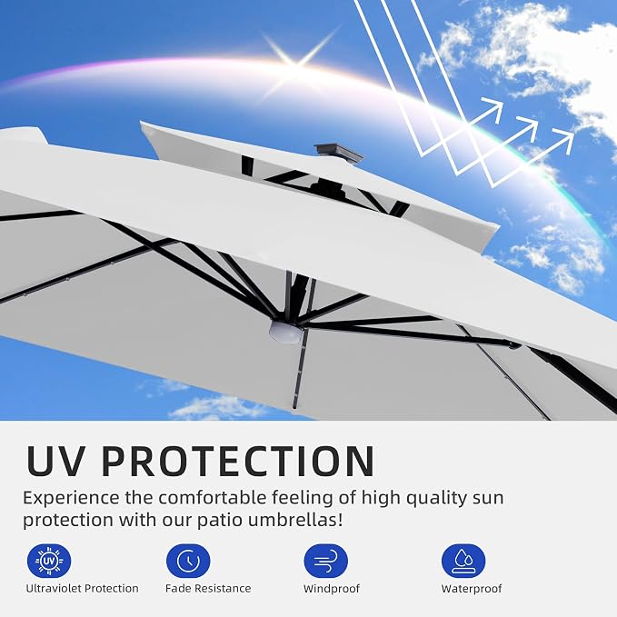 JZAC & QZYD 9x9 FT Cantilever Offset Patio Umbrella - Image 8