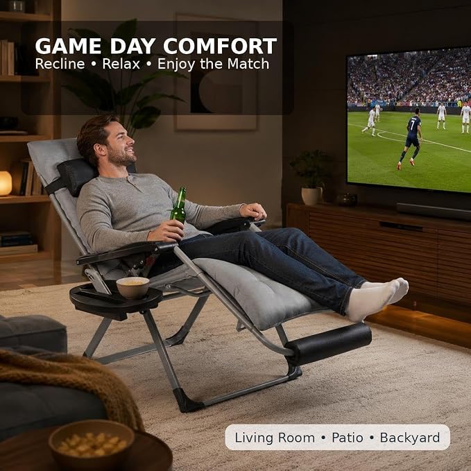 Yaheetech 26" Zero Gravity Chair Adjustable, - Image 3