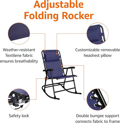 Amazon Basics Outdoor Portable Folding Rocking Chair - Image 4