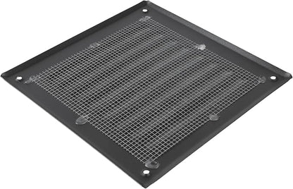 Square Ventilation Grille / 5" x 5" Inch Inside Measurement/Black Metal Air Vent Louver - Inside/Outside use / 6.5" x 6.5" Inch Outer Measurement