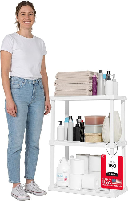 IRIS USA Plastic Storage Shelves |Made in USA| 33"H x 24"W x 12"D by IRISUSA