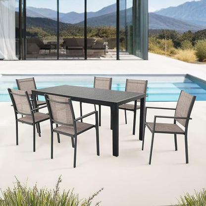 Patio Dining Chairs, All-Weather Textilene Outdoor Dining Chair Set of 4 - Image 8
