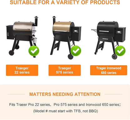 Utheer Folding Front Shelf for Traeger Pro 22, Pro 575, Ironwood 650 Pellet Grills, BAC362 Grill Accessory 25" x 12", Heavy-Duty Steel Table Supports 60 LBS, Foldable Prep & Storage Station
