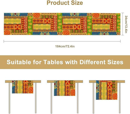 African Totems Table Runner, African American Kwanzaa Black History Month Juneteenth Table Runner for Home Kitchen Dining Holiday Party 13x60in
