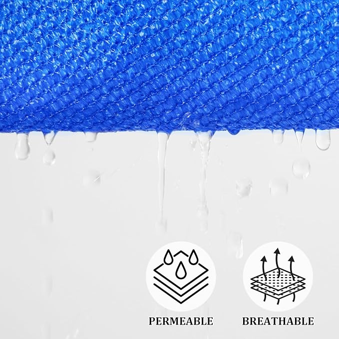 Shade&Beyond Triangle Sun Shade Sail 16'X16'X16' Permeable Canopy Blue - Image 3