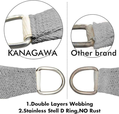 KANAGAWA Sun Shade Sail Curved 20'X26' Grey Rectangle Outdoor Shade Cover UV - Image 4