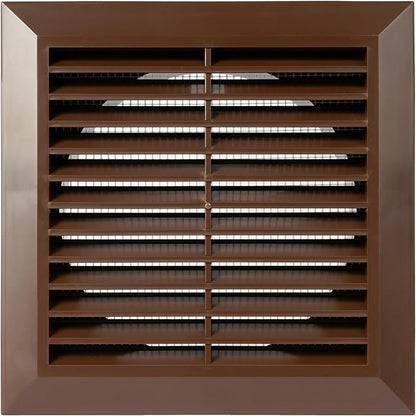 Brown 5'' Inch Ventilation Grille - Inside/Outside use - (Flange 4.9''Ø/Cover 6.7''x6.7'') - Air Vent Louver - Exhaust Hood - Available 3 Sizes / 4 Colors.