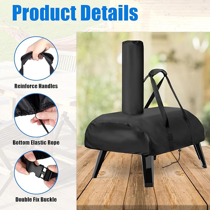 Pizza Oven Cover for Big Horn and for Aidpiza 12'' Wood Pellet Pizza Oven,Heavy Duty Outdoor Gas Pizza Grill Cover Accessories Waterproof Portable Carry Big Horn Pizza Ovens Cover