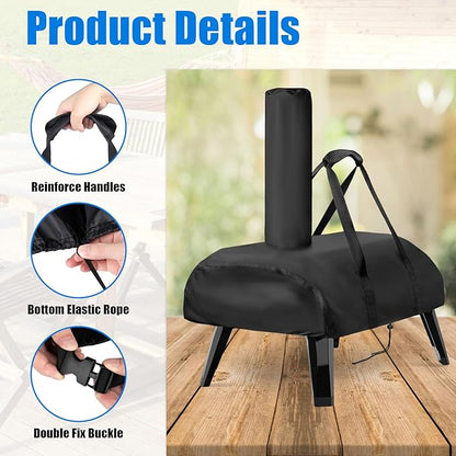 Pizza Oven Cover for Big Horn and for Aidpiza 12'' Wood Pellet Pizza Oven,Heavy Duty Outdoor Gas Pizza Grill Cover Accessories Waterproof Portable Carry Big Horn Pizza Ovens Cover