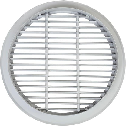 Round Air Vent Register Grille 8 Inch Duct Opening Aluminum Circular HVAC Diffuser for Ceiling or Wall Supply and Return Airflow Modern White for Bathroom Kitchen Garage Duct Ventilation