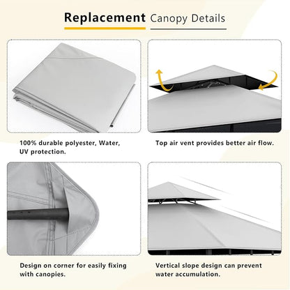 Grill Gazebo Canopy Replacement, 5 x 8 Ft, UV Resistant, Water Resistant - Image 3