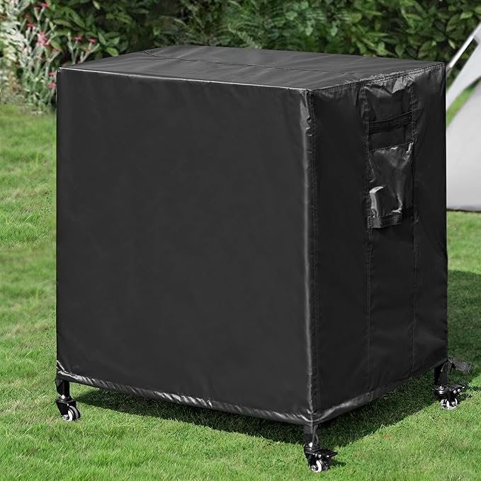 Stainless Steel Grill Cart with Cover Pizza Oven Stand with Water-proof Cover Trolley Table with Wheels Three-Shelf Movable Food Prep and Work Table Heavy Duty Grill Cart Outdoor 31.5"×24"×35.5"