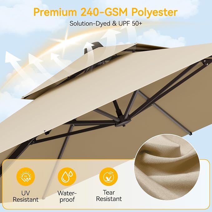 9x12 FT Patio Cantilever Umbrella - Image 3