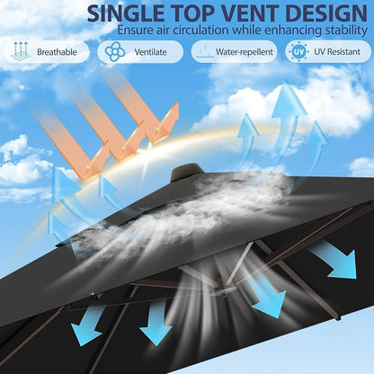 10' X 10' Patio Umbrella Cantilever Outdoor Rectangle Umbrella - Image 5
