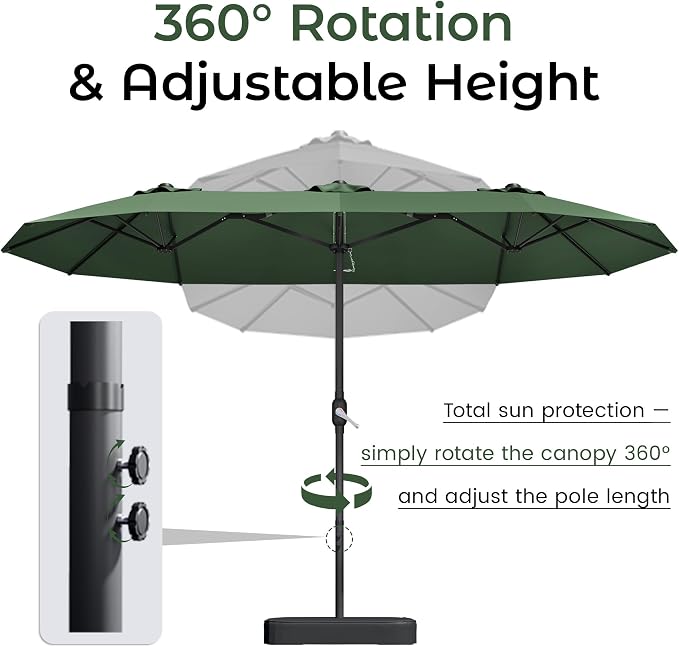 DomeShade 15ft Large Patio Umbrella - Image 9